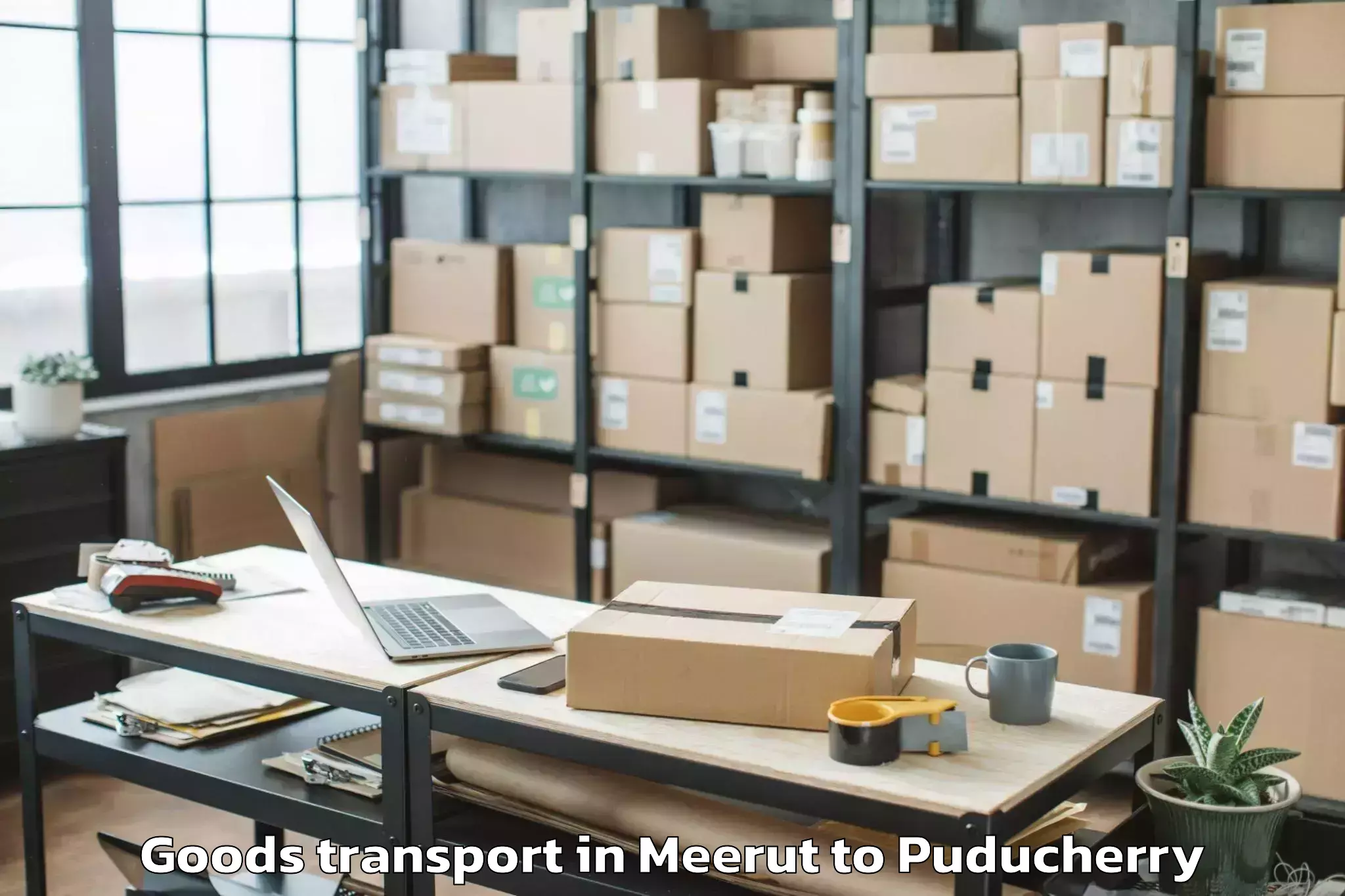 Affordable Meerut to Pondicherry University Goods Transport